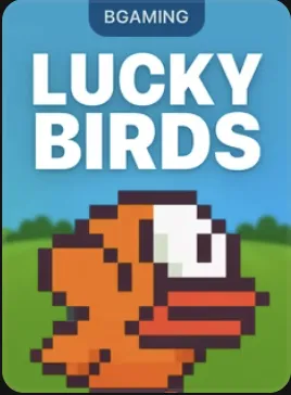 Lucky Birds: pássaro laranja em pixel art