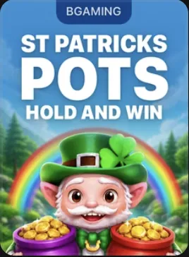 St Patricks Pots Hold And Win: duende com potes de moedas de ouro